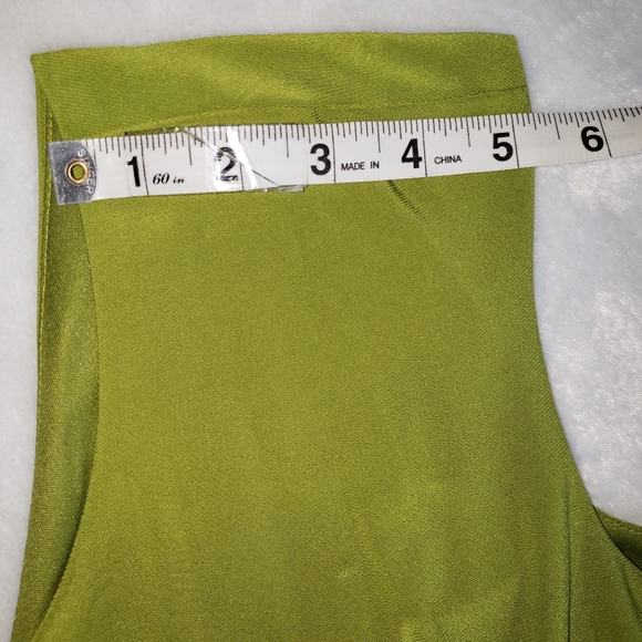 Ronni Nicole green cap sleeve gather waist Silver Buckle dress Size 16 - Picture 11 of 14